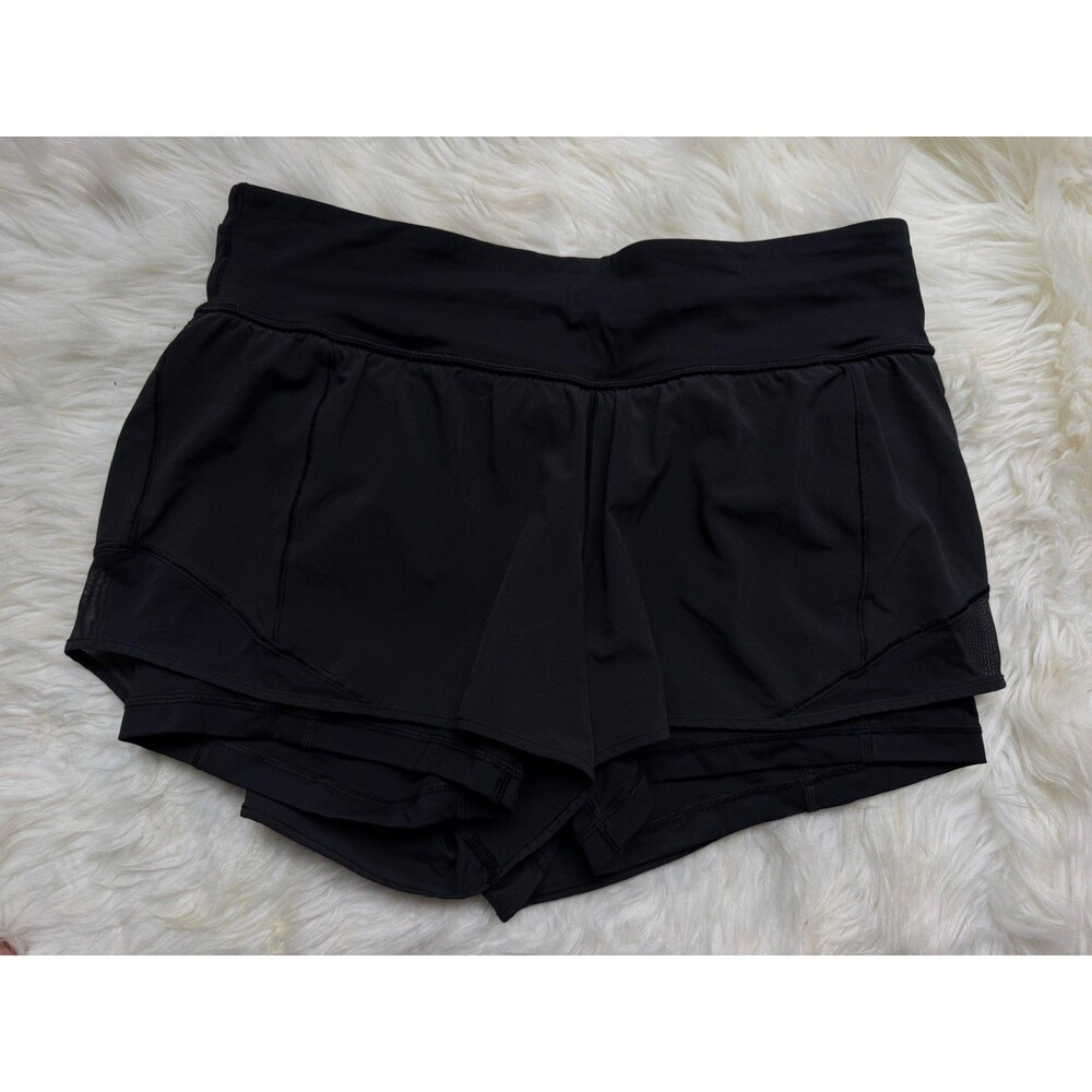 Lululemon Womens Size 8 Squad Goals Shorts 2.5” Lined Running Shorts Black - Picture 2 of 6